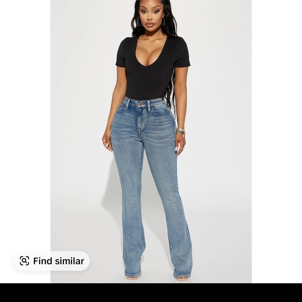 Fashion Nova Blue Flare Jeans